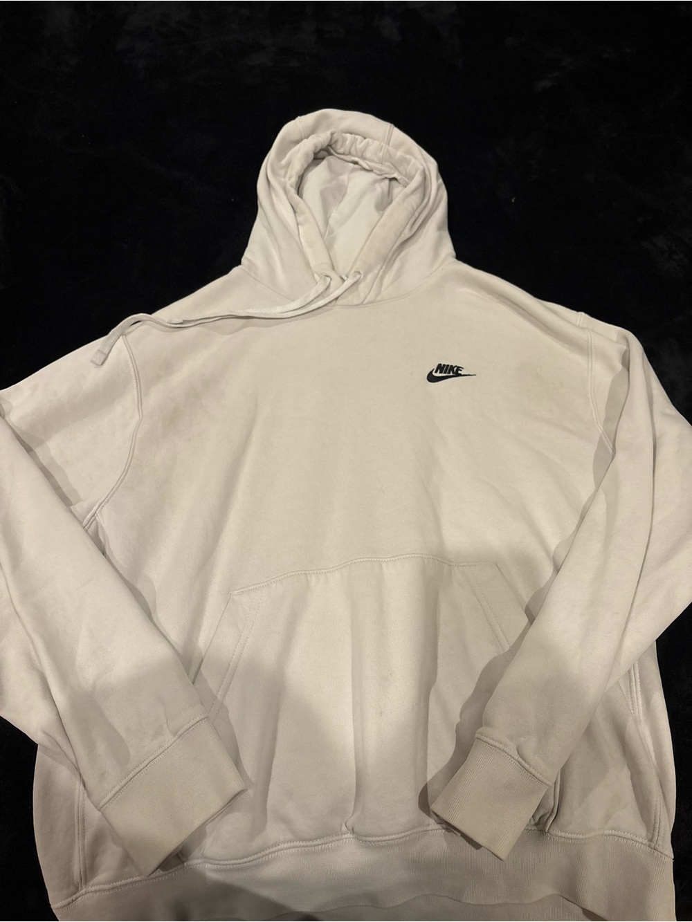 Nike Off-White/Cream Hoodie with Black Swoosh